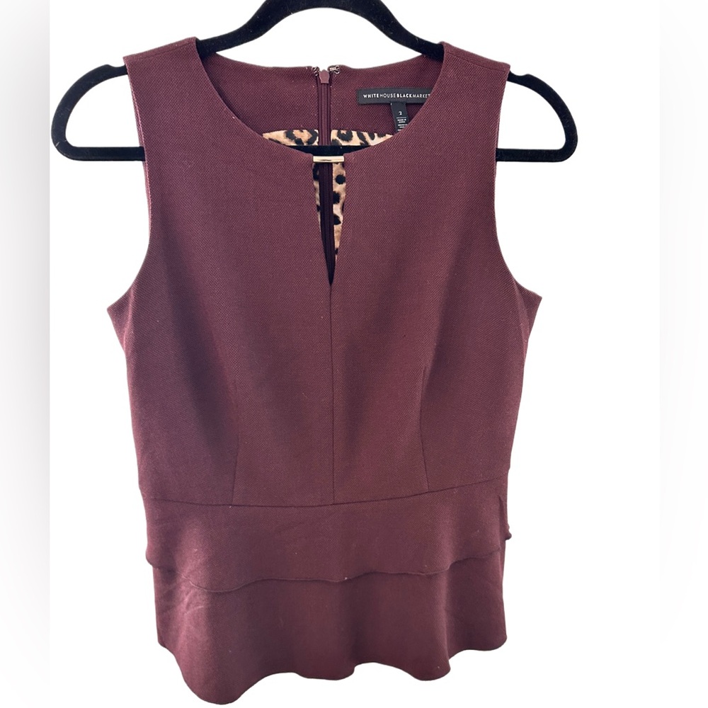 White House Black Market Red V-Neck Sleeveless Tank Top